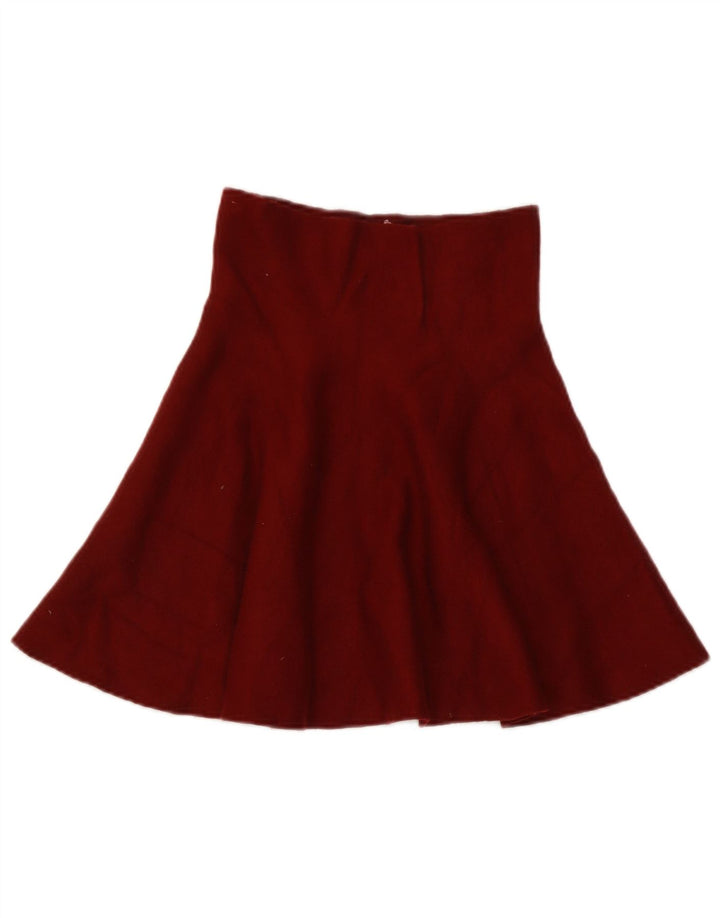 Zara Γυναικεία Πλεκτή Φούστα με Flared Μικρή W26 Βουργουνδία