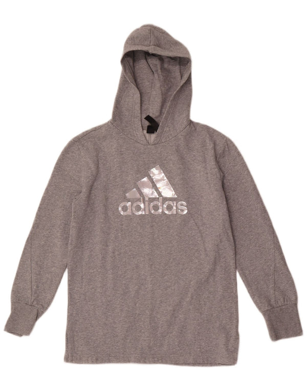 Adidas Graphic Hoodie Jumper 13-14 ετών Βαμβάκι με γκρι φλύκταινες