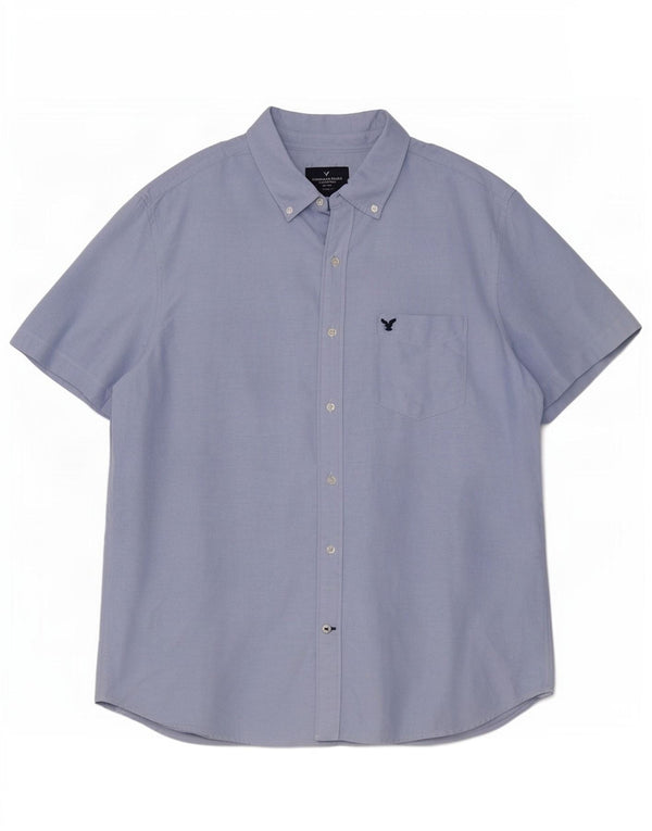 Ανδρικό κοντομάνικο American Eagle πουκάμισο Classic Fit XL Μπλε βαμβακερό
