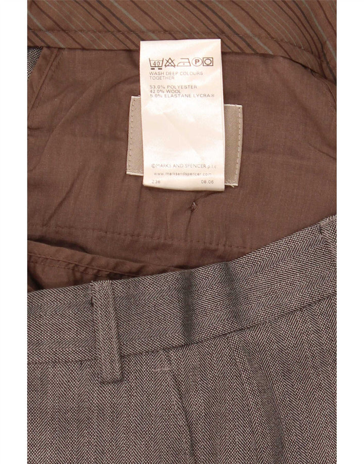Marks & Spencer Ανδρικό ίσιο παντελόνι W40 L29 Γκρι Ψαροκόκκαλο