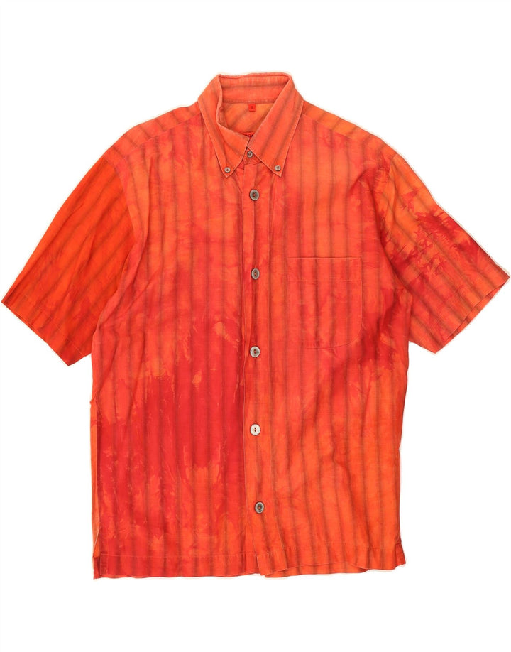 SIGNUM Mens Short Sleeve Shirt Small Red Striped Vintage Signum and Second-Hand Signum from Messina Hembry 