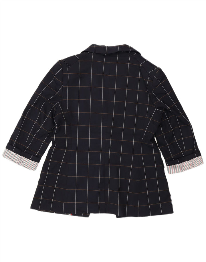 Tommy Hilfiger Γυναικείο τζάκετ με 1 κουμπί US 12 Large Navy Blue Check