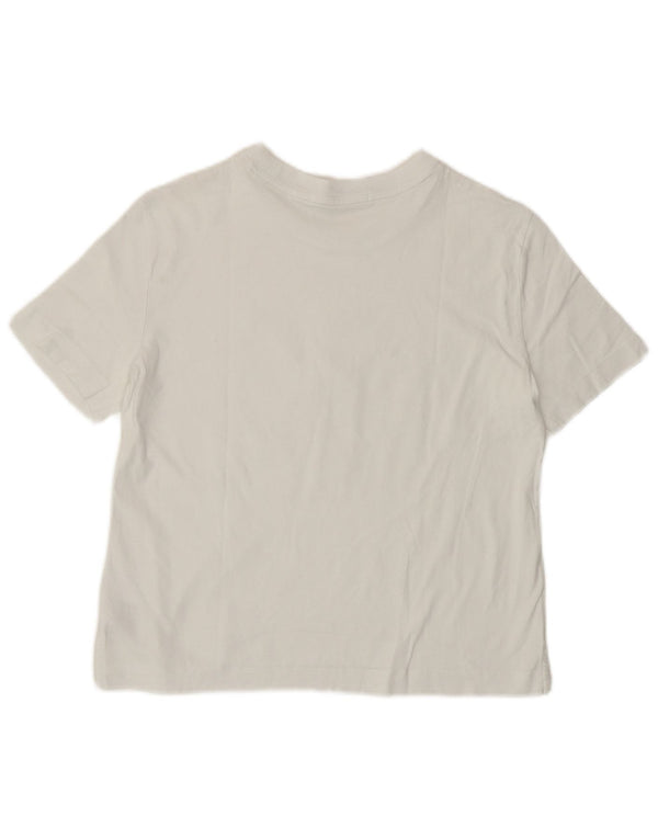 Calvin Klein Γυναικείο Crop Graphic T-Shirt Top 8 Small Off White Logo