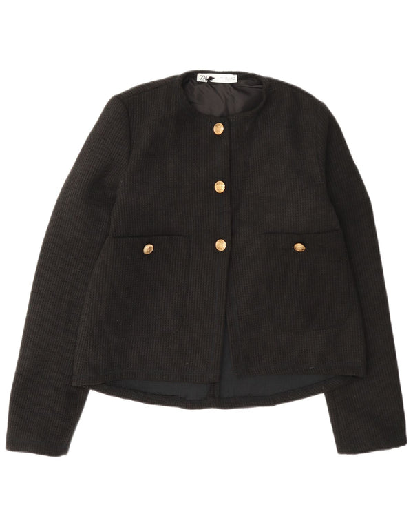 Zara Γυναικείο Μπλέιζερ Μπουφάν UK 10 Small Black