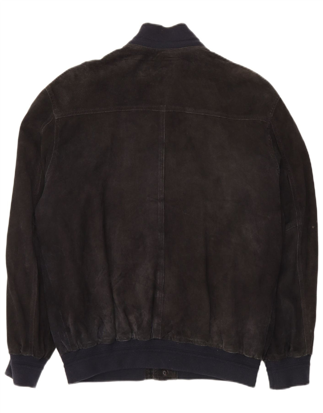 VINTAGE Ανδρικό Suede Bomber Jacket IT 52 XL Navy Blue Leather