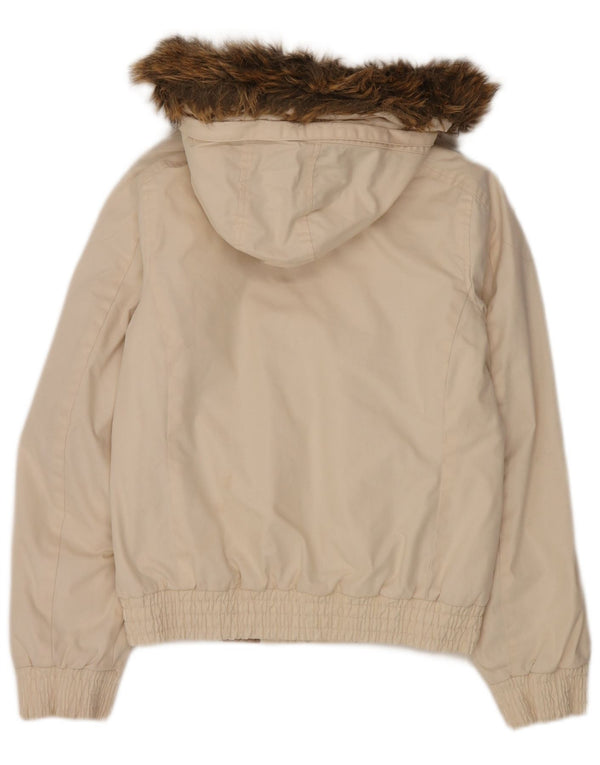 Puma Γυναικείο Bomber Jacket με κουκούλα UK 6 XS Off White