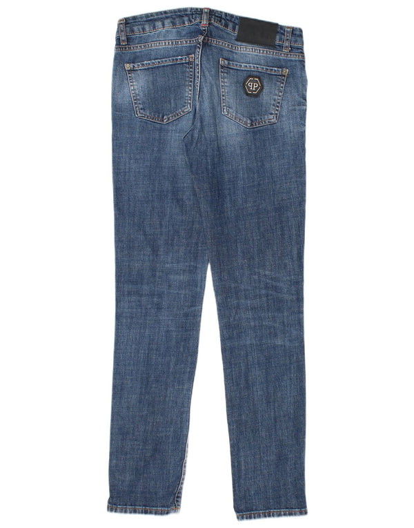 PHILIPP PLEIN Γυναικεία στενά στενά τζιν W28 L30 μπλε βαμβακερά