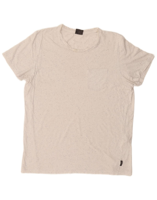 Jack & Jones Ανδρικό T-Shirt Top Large White Flecked Cotton
