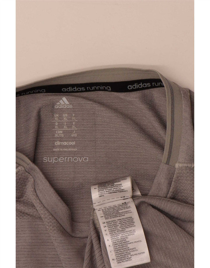 Ανδρικό T-shirt Adidas Running Top XL Γκρι ριγέ πολυεστέρα
