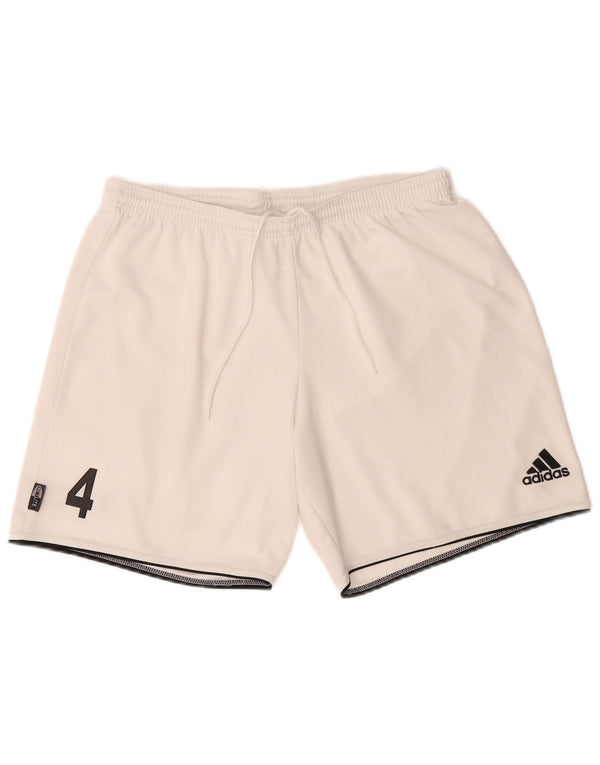 Ανδρικό αθλητικό σορτς Adidas Climalite Graphic μεγάλο λευκό πολυεστέρα