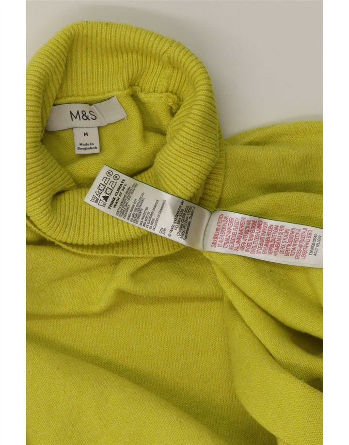 Marks & Spencer Ανδρικό πουλόβερ με ρολό λαιμόκοψη Μεσαίου πράσινου πολυεστέρα