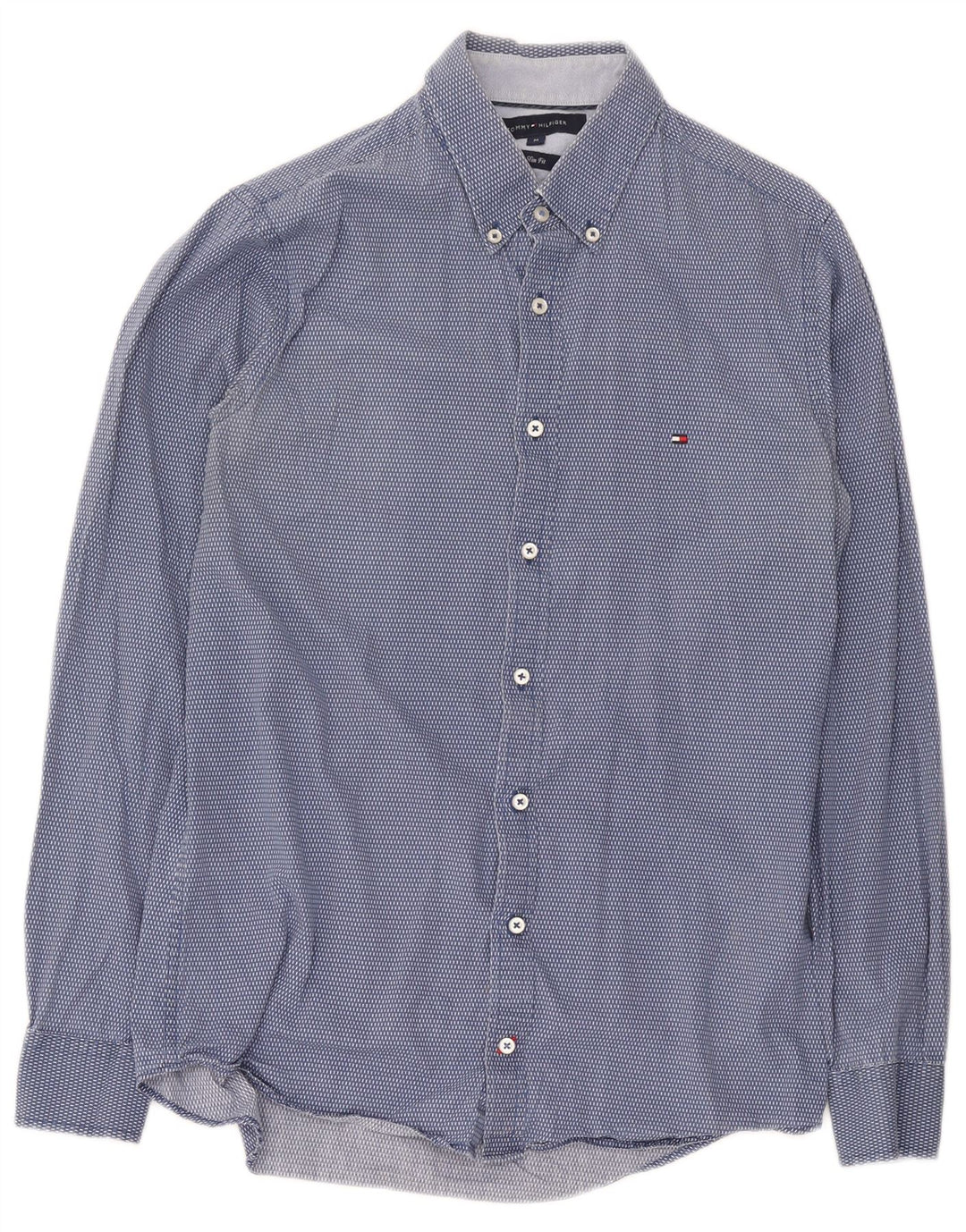 Ανδρικό πουκάμισο Tommy Hilfiger Slim Fit Βαμβακερό μεσαίο μπλε με στίγματα