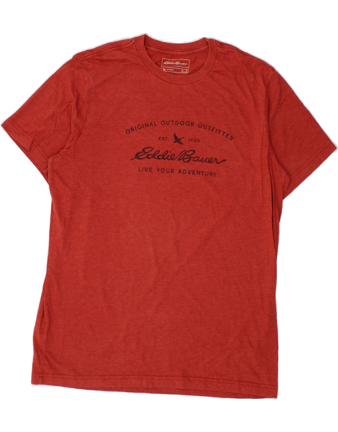 EDDIE BAUER Mens Graphic T-Shirt Top Large Red Cotton Vintage Eddie Bauer and Second-Hand Eddie Bauer from Messina Hembry 