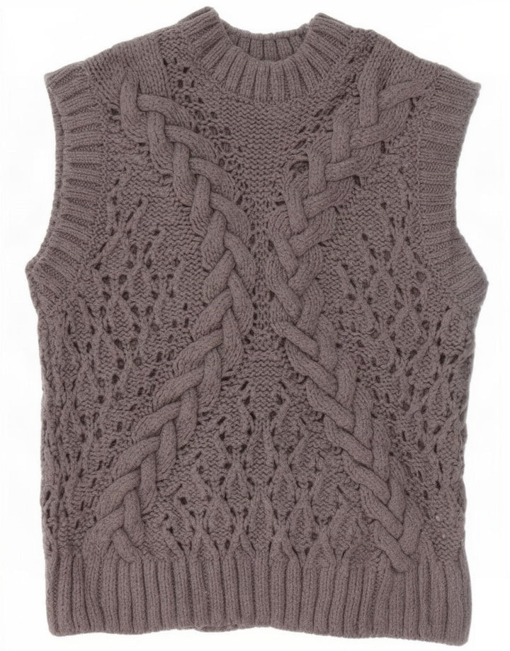 Zara Γυναικείο Γιλέκο Tank Top UK 10 Small Grey Acrylic