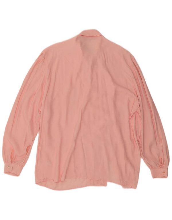 Vintage γυναικείο πουκάμισο μπλούζα IT 48 XL Pink Acetate