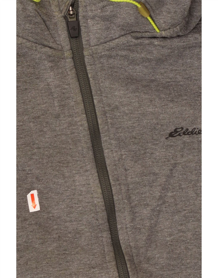 EDDIE BAUER Ανδρικό πουλόβερ με κουκούλα με φερμουάρ Μεγάλο γκρι πολυεστέρα