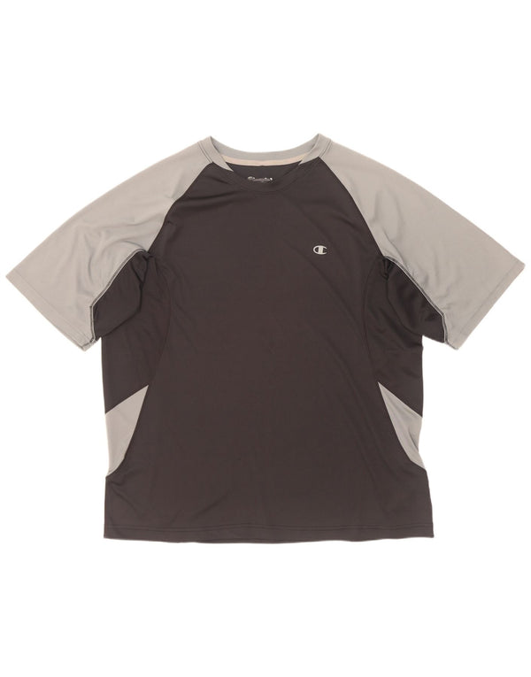 Champion Ανδρικό T-Shirt Top XL Μαύρο Colourblock Πολυεστέρας