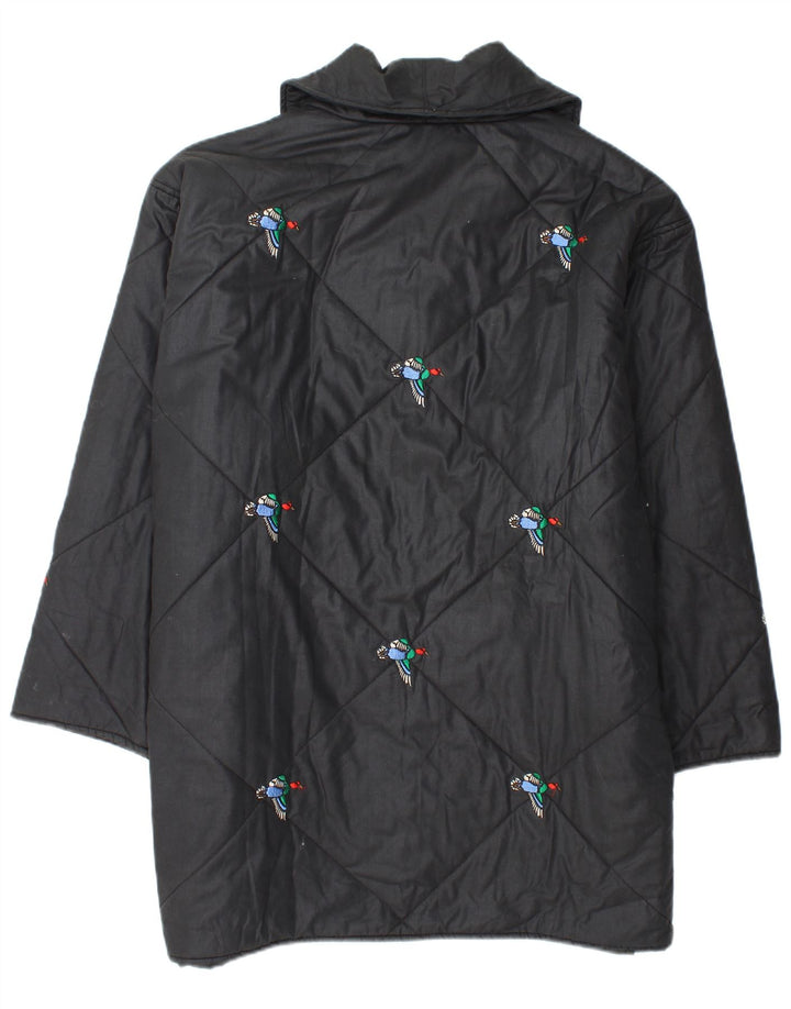 VINTAGE Γυναικείο παλτό αντιανεμικό UK 20 2XL Μαύρο Ζώο