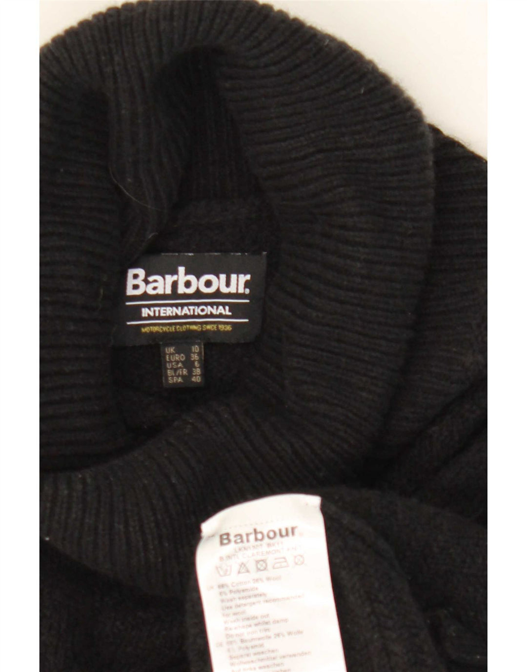 Barbour γυναικείο πουλόβερ υπερμεγέθη ρολό λαιμόκοψη UK 10 μικρό βαμβακερό