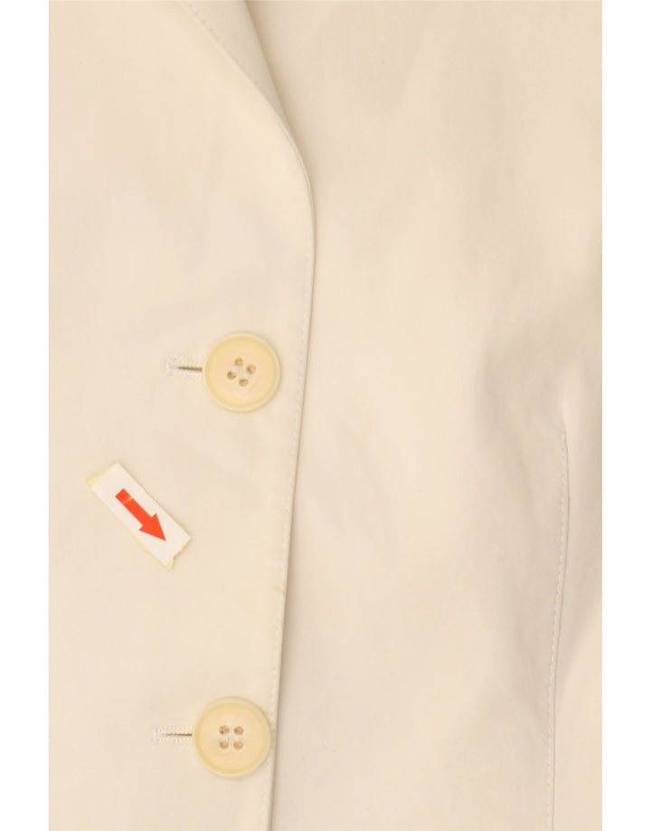 EMPORIO ARMANI Γυναικείο σακάκι 3 κουμπιών IT 44 Βαμβακερό μεσαίο ανοιχτό λευκό