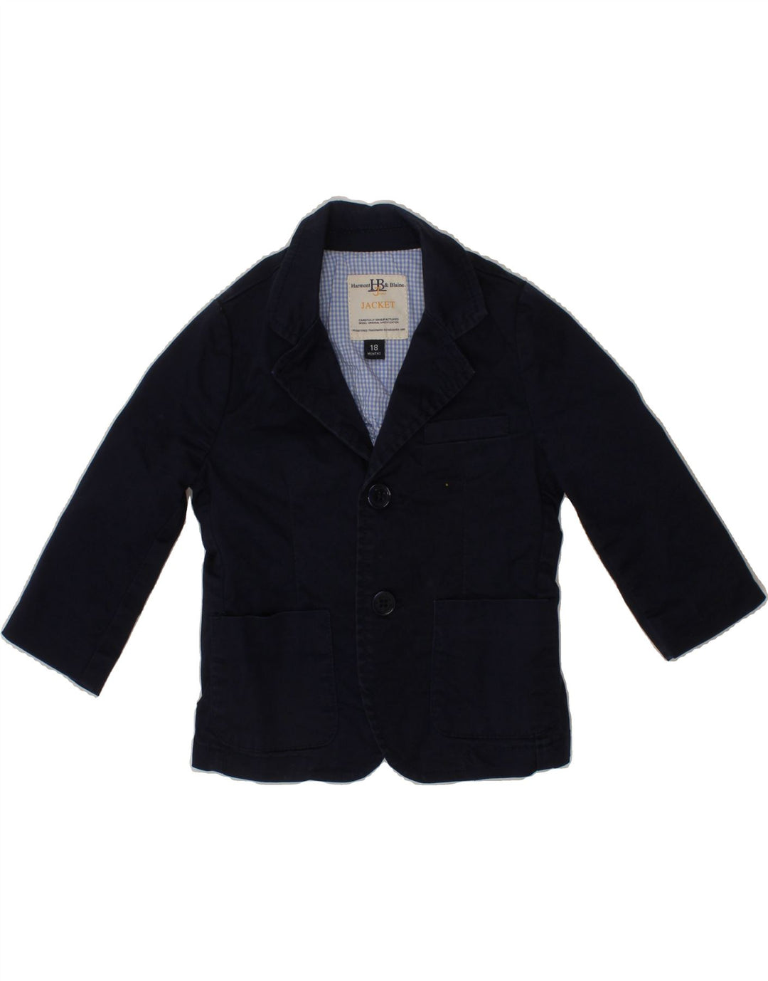 HARMONT & BLAINE Baby Boys 2 Button Blazer Jacket 12-18 Months Navy Blue Vintage Harmont & Blaine and Second-Hand Harmont & Blaine from Messina Hembry 