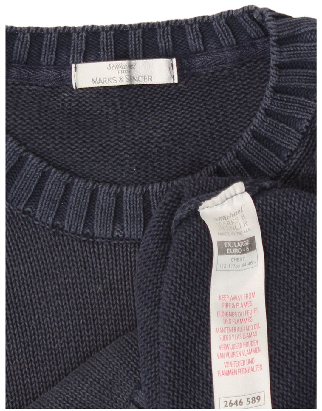 Marks & Spencer Ανδρικό πουλόβερ με λαιμόκοψη St. Michael Crew XL Blue Classic