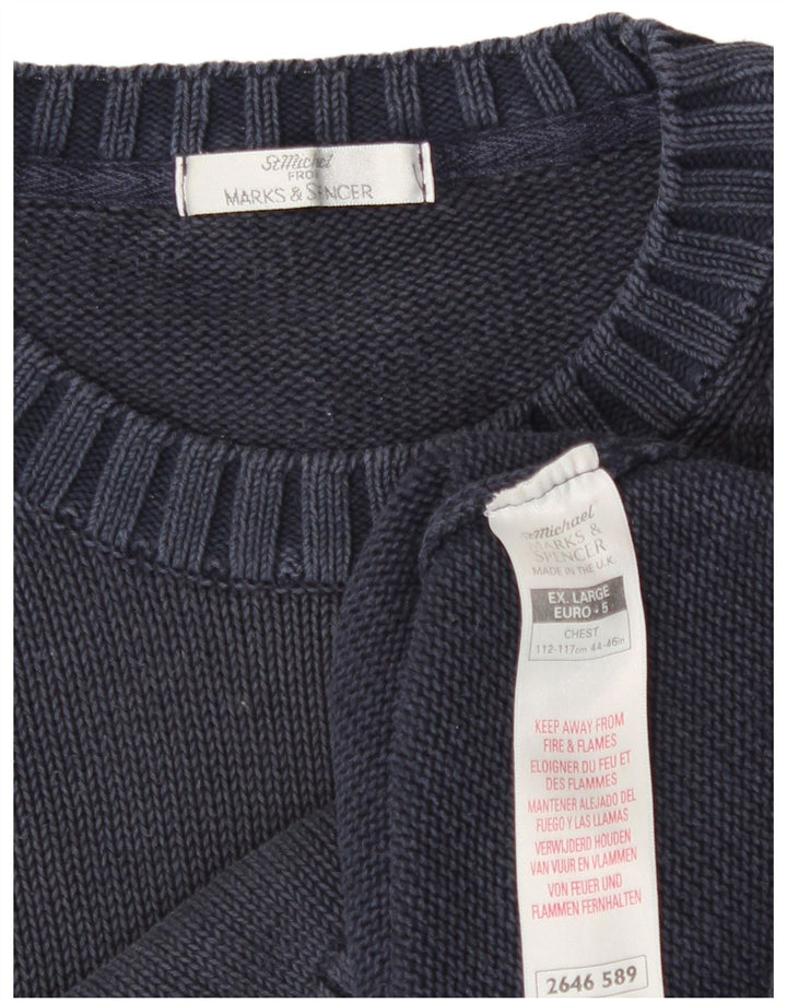 Marks & Spencer Ανδρικό πουλόβερ με λαιμόκοψη St. Michael Crew XL Blue Classic