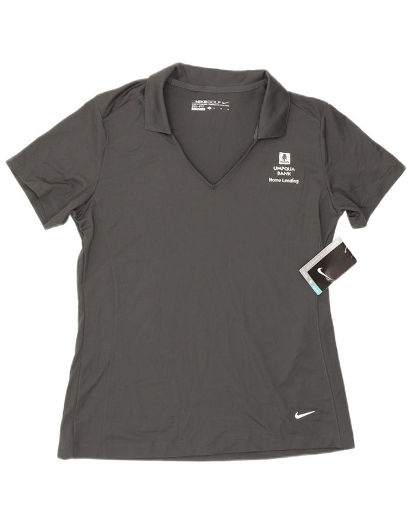 Γυναικείο μπλουζάκι Nike Dri Fit Polo UK 14 Medium Grey Polyester