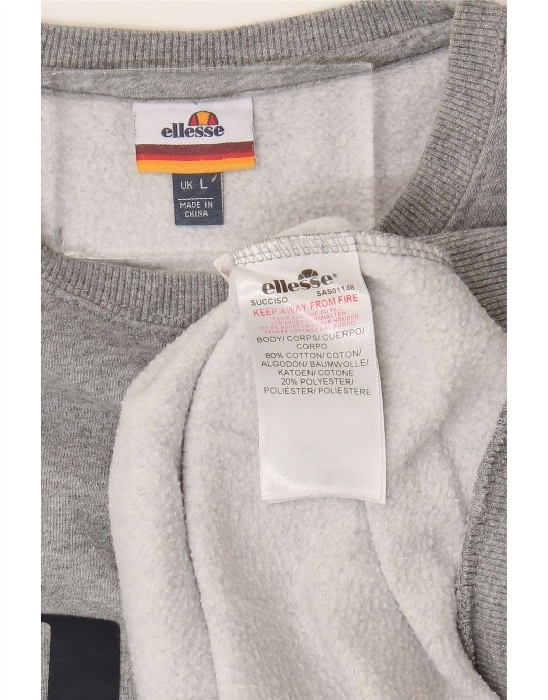 Ανδρικό γραφικό φούτερ ELLESSE Jumper μεγάλο γκρι βαμβακερό