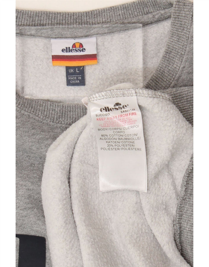 Ανδρικό γραφικό φούτερ ELLESSE Jumper μεγάλο γκρι βαμβακερό