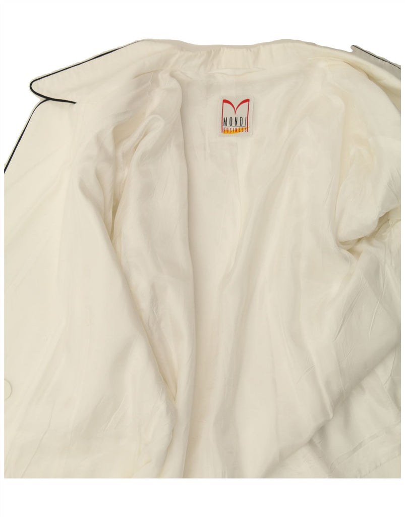 MONDI Womens Double Breasted Blazer Jacket UK 14 Medium White Vintage Mondi and Second-Hand Mondi from Messina Hembry 