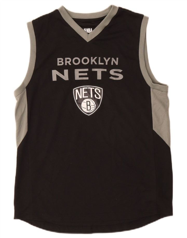 NBA Boys Brooklyn Nets Graphic Vest Top 14-15 Years Large Black Colourblock