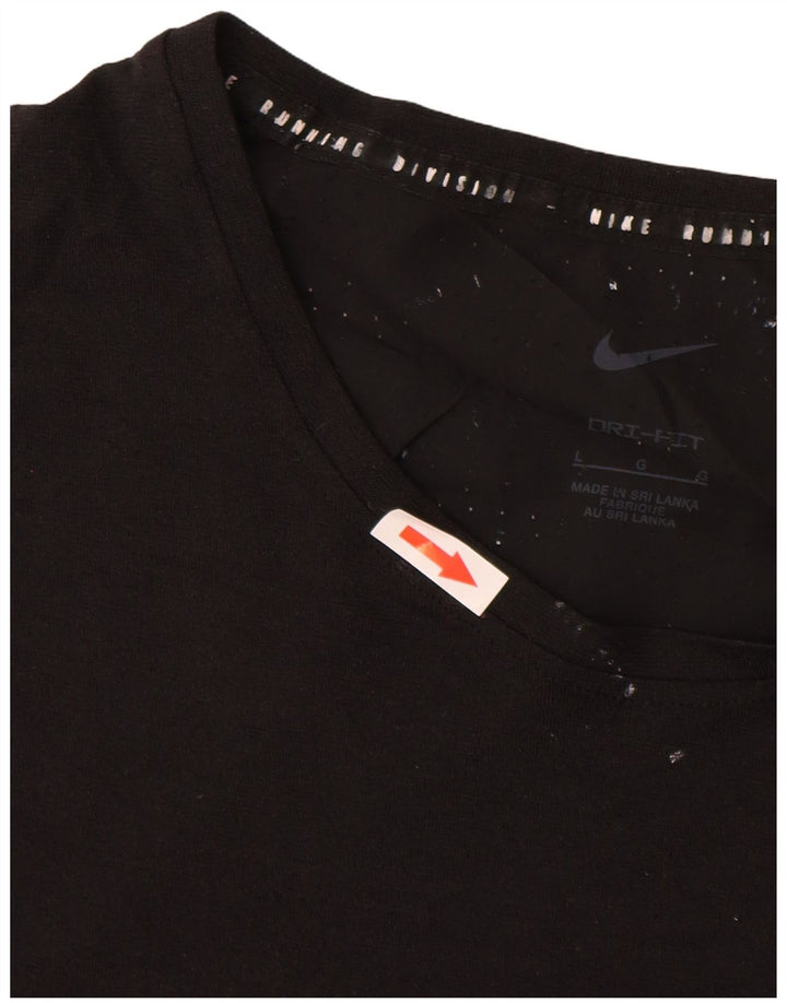 Ανδρικό γραφικό T-Shirt NIKE, ανδρικό Dri Fit, μεγάλο μαύρο πολυεστέρα