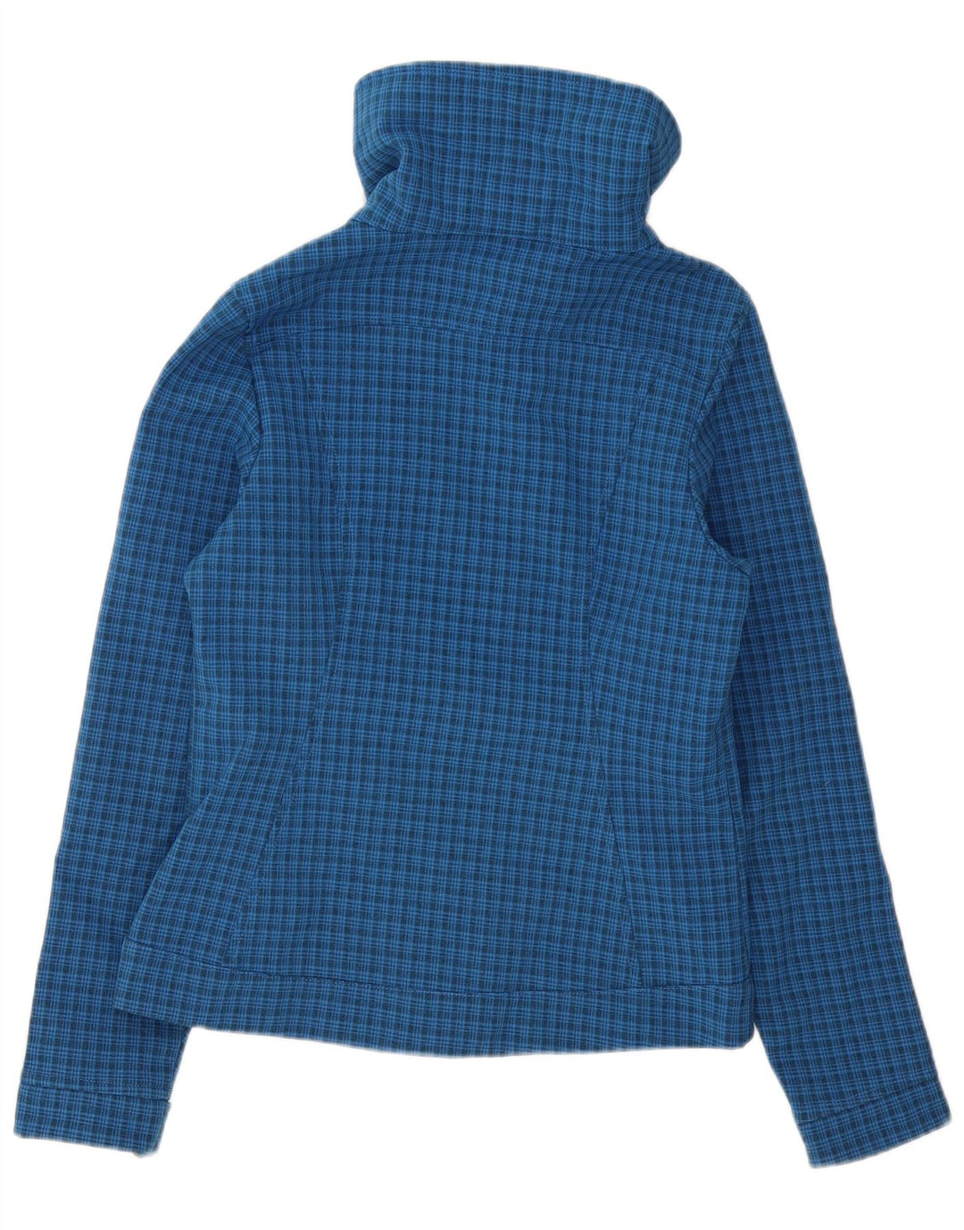 Το γυναικείο τζάκετ North Face Windbreaker UK 10 Small Blue Check Polyester