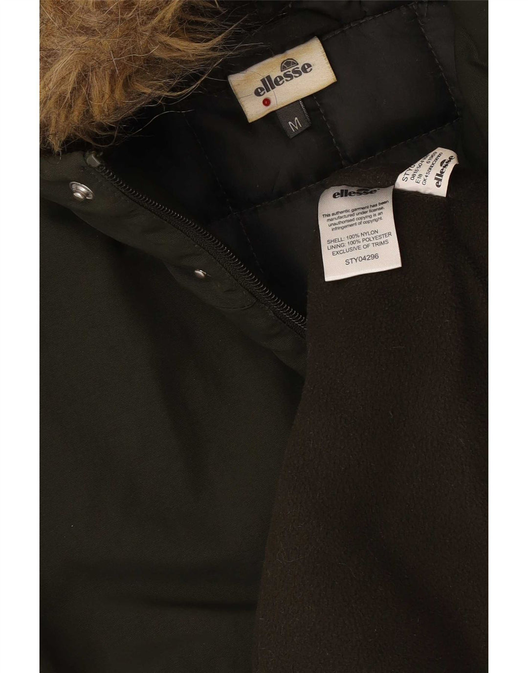 Ellesse Ανδρικό μπουφάν Parka με κουκούλα UK 38 Medium Khaki Nylon