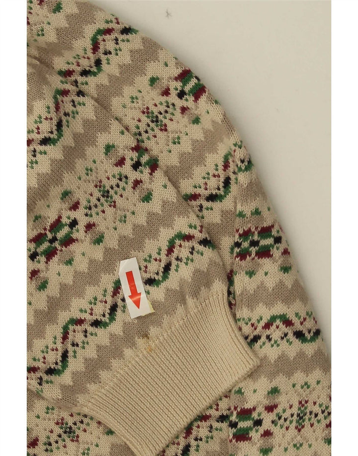 Vintage γυναικεία ζακέτα πουλόβερ UK 14 Medium Grey Fair Isle