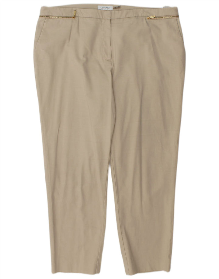 CALVIN KLEIN Γυναικείο ίσιο κομμένο παντελόνι US 16 2XL W38 L27 Μπεζ