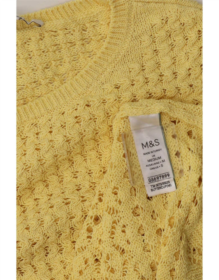 Marks & Spencer Γυναικεία μπλούζα με βελονάκι Top UK 12 Medium Yellow Polyester