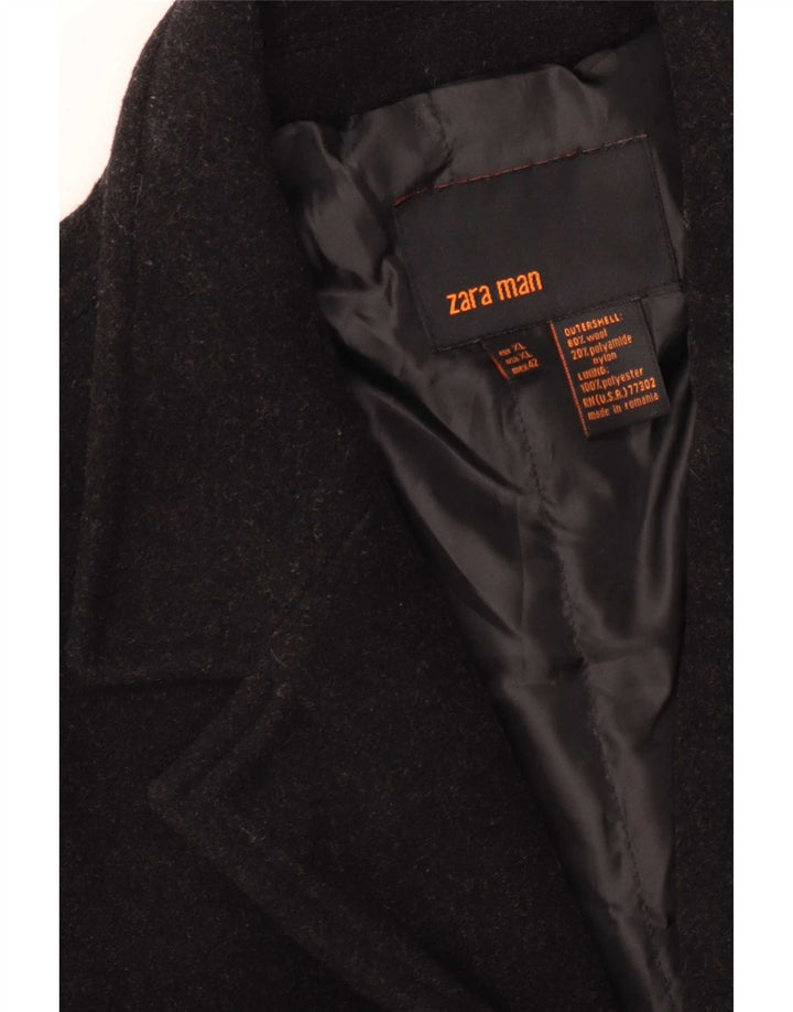Zara Ανδρικό Πανωφόρι UK 42 XL Μαύρο Μάλλινο