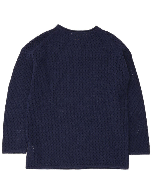 Massimo Dutti Γυναικείο πουλόβερ με λαιμόκαυμα μεγάλου μεγέθους UK 6 XS Navy Blue