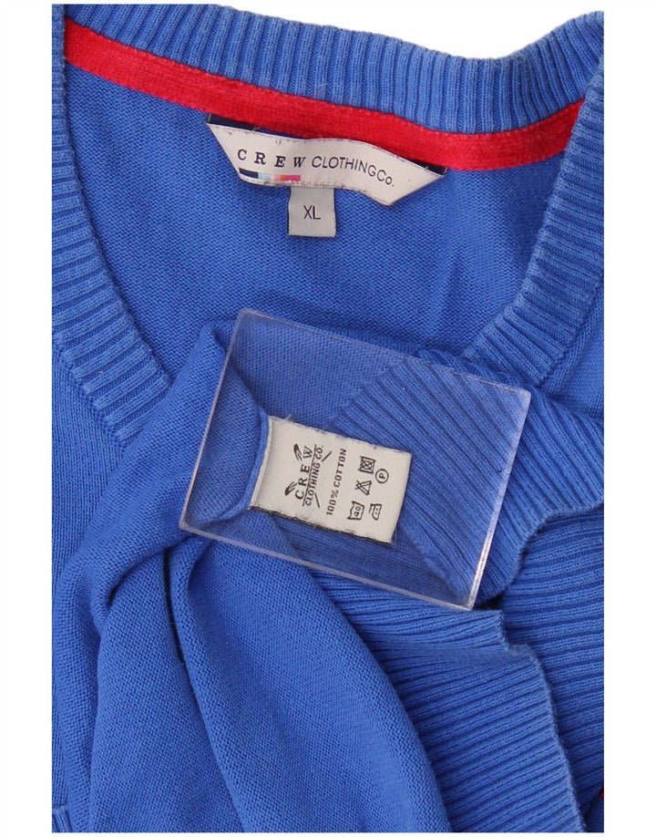 Crew Clothing Ανδρικό πουλόβερ με λαιμόκοψη με V λαιμόκοψη XL Μπλε βαμβακερό