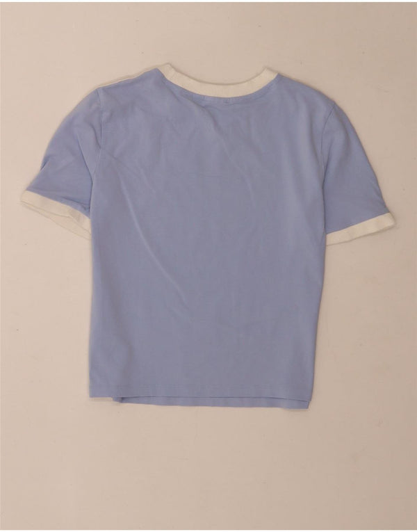Adidas Γυναικείο T-Shirt T-Shirt Top UK 12/14 μεσαίο μπλε βαμβακερό