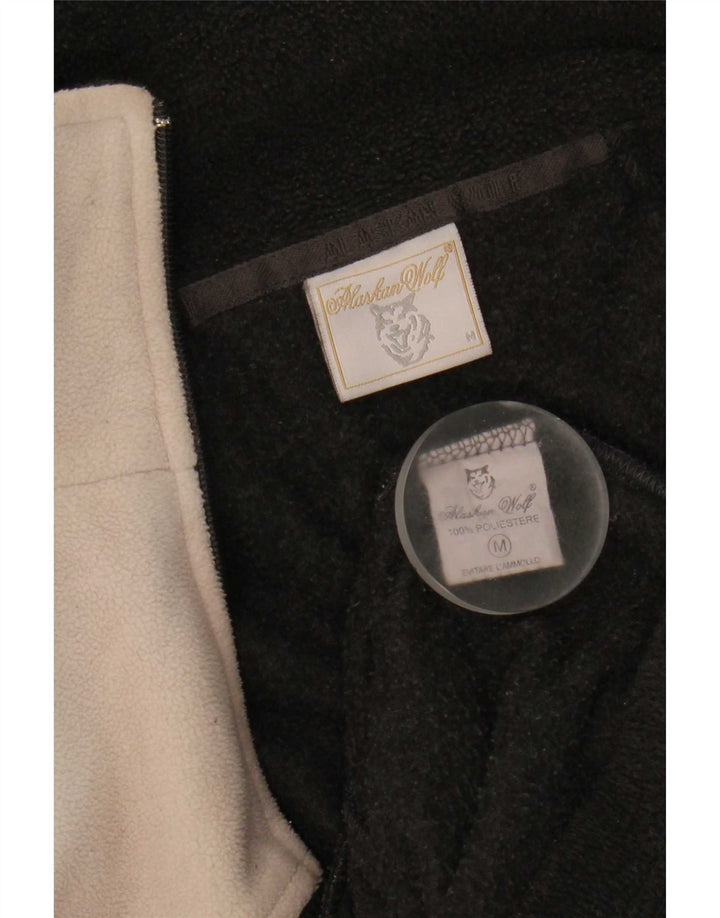 Vintage Ανδρικό Fleece Jacket UK 38 Medium Black Colourblock Polyester