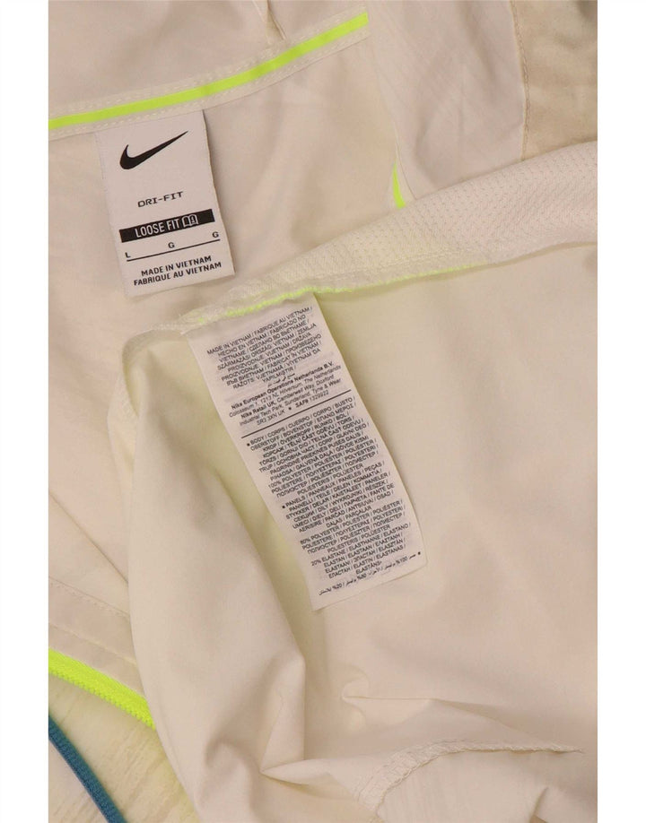 Ανδρικό μπουφάν Nike Dri Fit Rain Jacket UK 40 Large White Colourblock
