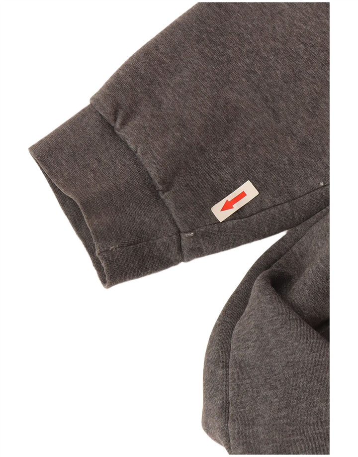 Ανδρικό πουλόβερ με κουκούλα με φερμουάρ Adidas μεγάλο γκρι βαμβακερό