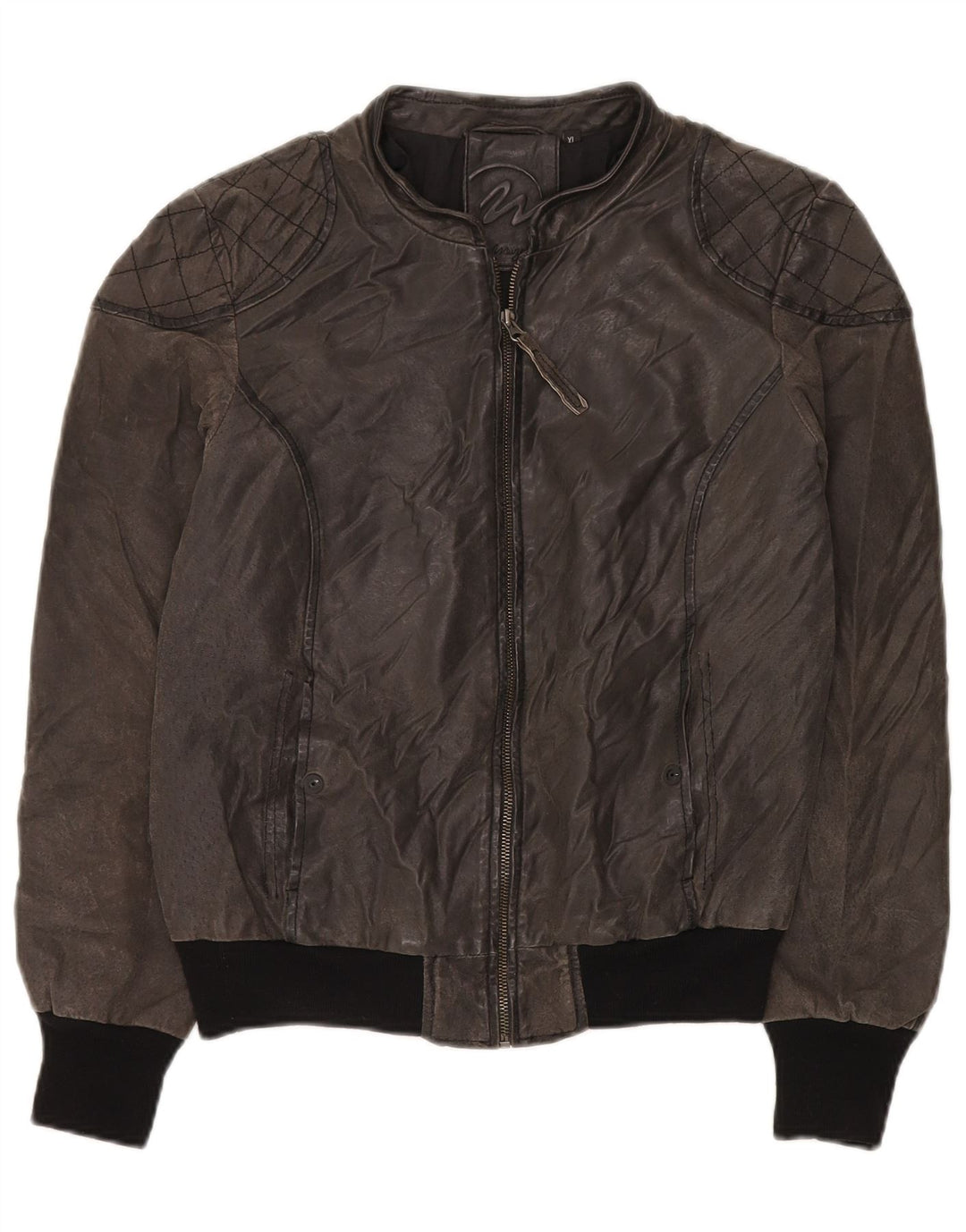 MAZE Ανδρικό Suede Bomber Jacket UK 38 Medium Grey Leather