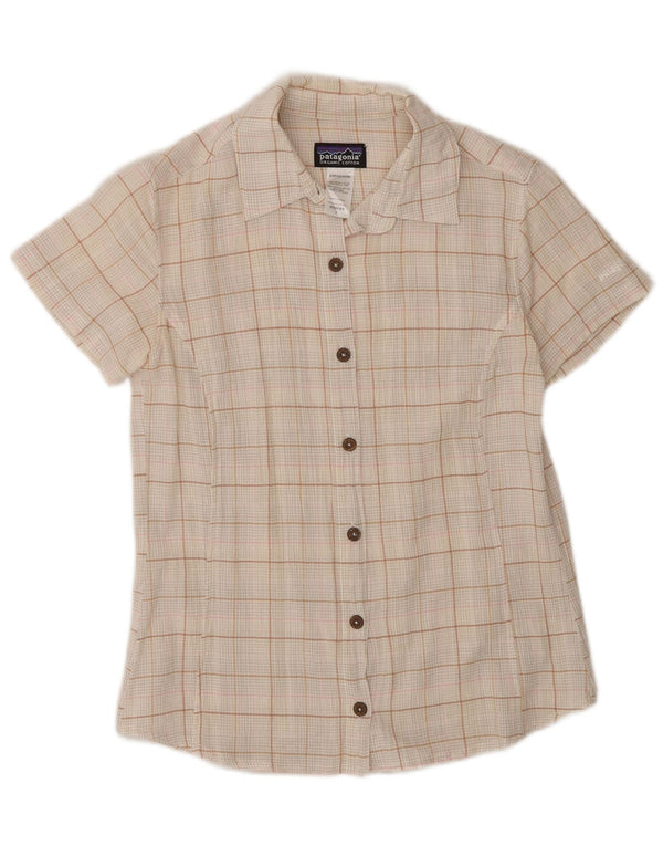 Patagonia Γυναικείο κοντομάνικο πουκάμισο Classic Fit US 4 Small Beige Check