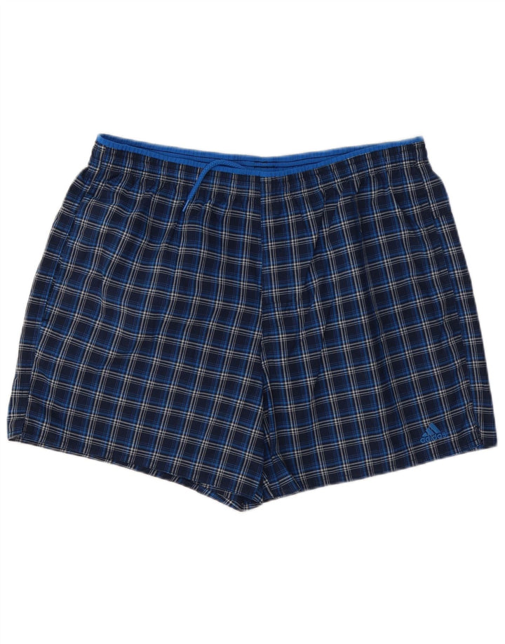 Ανδρικό σορτς κολύμβησης Adidas μεγάλο μπλε Navy Check Polyester