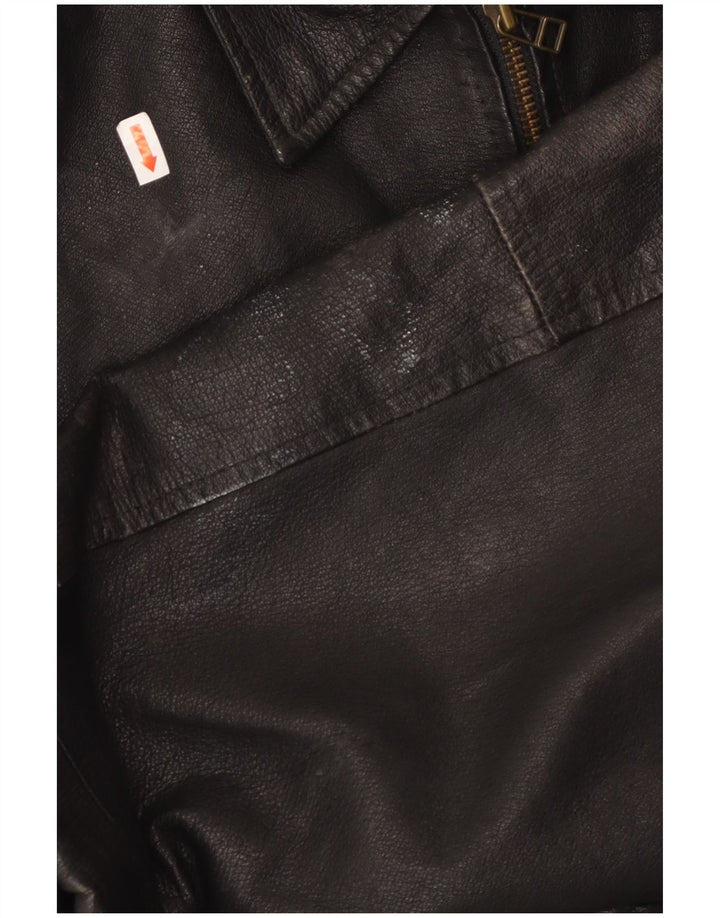 MILAN Ανδρικό Δερμάτινο Μπουφάν UK 40 Large Μαύρο Δερμάτινο