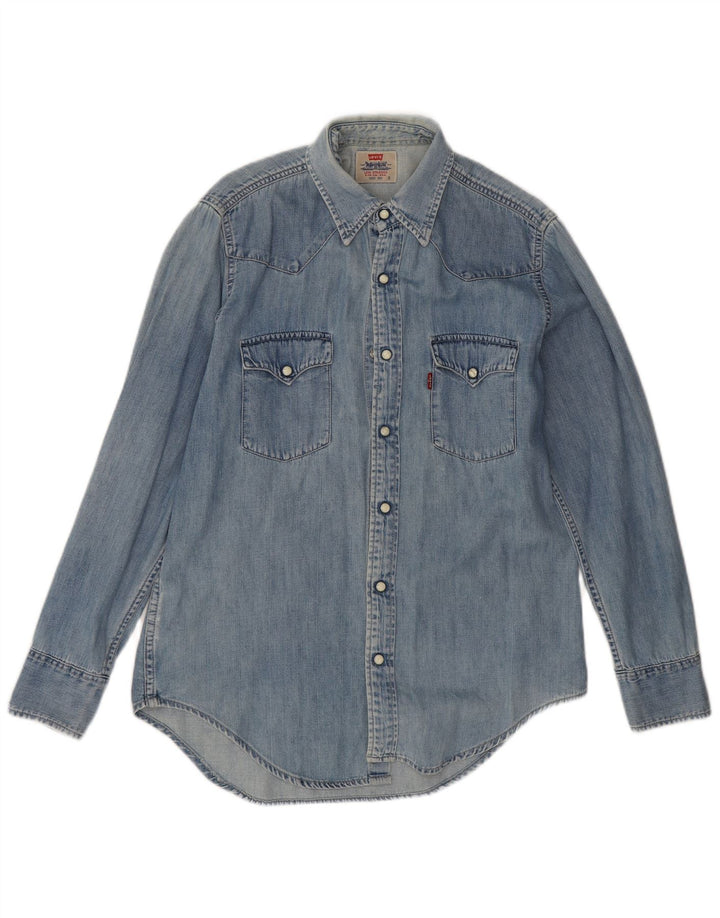 Ανδρικό τζιν πουκάμισο Levi's μικρό μπλε βαμβακερό